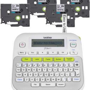 Label Maker Bundle – Includes 4 Tapes, White