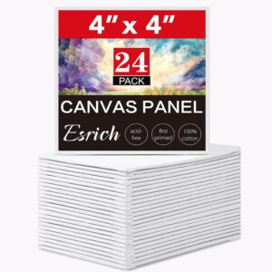 24-Pack 4x4" Mini Canvas Boards – Primed Cotton Panels for Oil, Acrylic, Watercolor & More