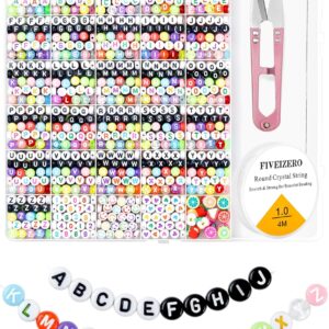 4x7mm Colored Acrylic Letter Beads Set – Alphabet Beads for DIY Jewelry and Crafts