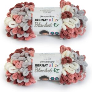 Blanket-EZ Looped Yarn – Super Soft, No Needles Needed, 2-Pack Warm Clay for Beginners