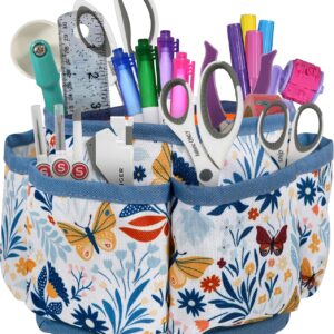 360° Rotating Organizer – Tabletop Storage for Sewing & Art Supplies, Butterfly Floral Print