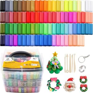 Polymer Clay 82 Colors – Modeling Clay & Sculpting Tools Christmas Earring Making Kit for Kids