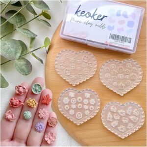 Flower Polymer Clay Molds – 4PCS Floral Molds for Jewelry & Earrings Making