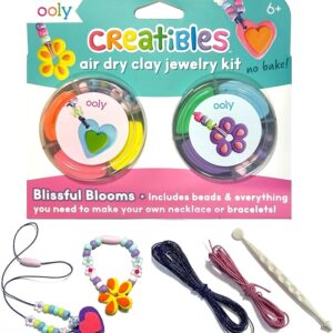Air Dry Clay Jewelry Kit for Kids – 6 Colors, Beads, Tools & Elastic Yarn, Non-Toxic DIY Craft Set (Ages 6+)