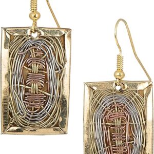 Handmade 3-Tone Basket Weave Earrings