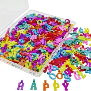 400PCS Colorful 3D Acrylic Alphabet Charm Pendants for DIY Jewelry & Crafts