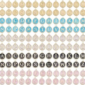 130pcs Mixed Color Enamel Metal Letter Beads A-Z – Double-Sided Initial Charms for Jewelry Making