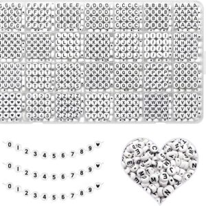 1200+pcs Acrylic Alphabet Beads A-Z 4x7mm – Black & Colorful Smile Beads for Jewelry DIY