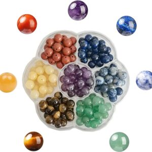 140pcs 7 Chakra Natural Stone Beads 8mm – Genuine Crystal for Jewelry Making