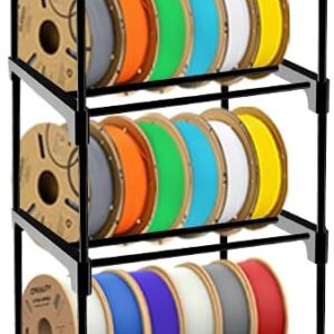 9-Tier Modular Filament Storage Rack – Holds 54×1kg Spools, Metal Spool Holder, Tool-Free Assembly