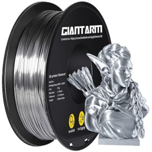 Silk Silver PLA Filament – 1.75mm, 1KG Spool, ±0.03mm Accuracy