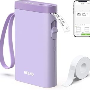 Bluetooth Label Maker – Mini Wireless Printer with Tape & Templates, Purple