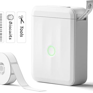 Bluetooth Label Maker – Wireless Mini Label Printer with Labels, White