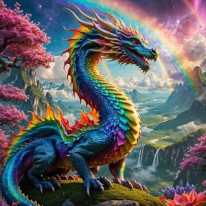 Colorful Dragons Diamond Painting Kit – 5D Full Round Drill DIY Art for Adults, 12x16" Wall Decor
