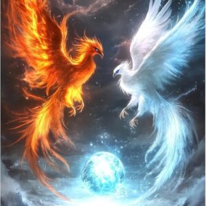 Phoenix Bird Diamond Painting Kit – 5D DIY Mythical Animal Art for Adults & Beginners, 12x16" Wall Decor