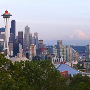 Seattle Skyline Sunset Diamond Painting Kit – 5D Full Drill DIY Art for Adults, 16x20" Wall Decor
