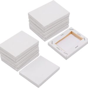 Mini Stretched Canvas – 12-Pack 3.5x2.75" Blank Canvases for Painting & Crafts