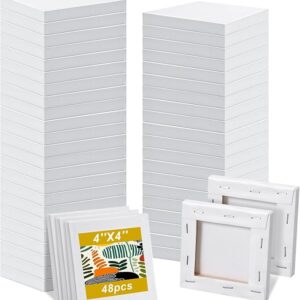 48PCS Mini Canvas Set – 4x4" Blank Canvases for Painting, Parties & Wall Decor