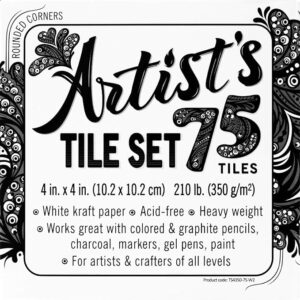 75PCS – 4"x4", 210 lb Thick White Paper for Drawing, Mandalas & Notes