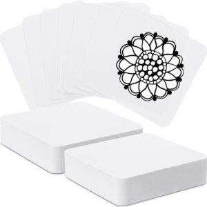50PCS 3.5"x3.5" White Artist Tiles – Paper Squares for Drawing, Calligraphy & Watercolor