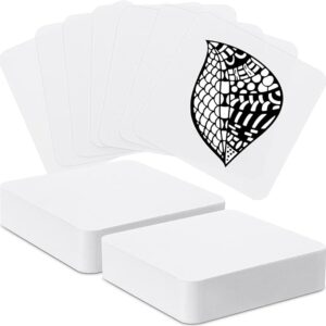 50PCS 4.5"x4.5" White Artist Tiles – Paper Squares for Drawing, Calligraphy & Watercolor