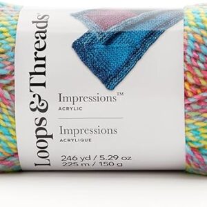 Loops & Threads Impressions Yarn – Multi Acrylic, 5.29 oz for Knitting & Crafts