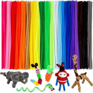 200PCS Thick Multi-Color Pipe Cleaners – 12" x 6mm Chenille Stems for Crafts & DIY Decorations