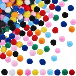 400PCS 10mm Multicolor Pom Pom Balls – Soft Fluffy Mini Pompoms for DIY Crafts & Party Decor