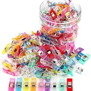 100PCS Premium Plastic Clips with Box – Assorted Colors for Sewing, Quilting & Crafting