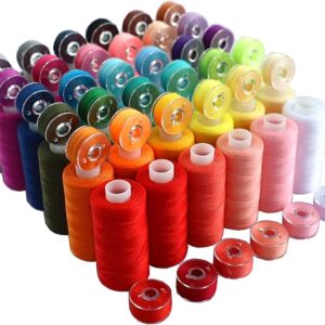 72PCS Sewing Thread Set – 36 Colors with Matching Bobbins, 400 Yards Polyester Spools