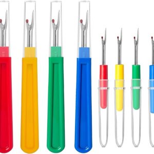 8PCS Sewing Seam Rippers – 4 Large & 4 Small Stitch Removers for Sewing & Crafting
