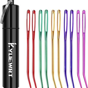 10PCS Yarn Darning Tapestry Needles – Large Eye Bent Needles with Aluminum Storage Tube