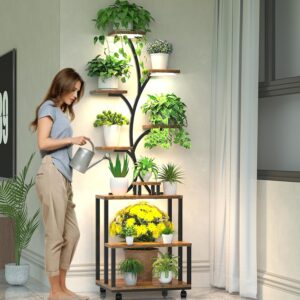 74 Inch Plant Stand with Grow Lights 9 Tier Indoor Shelf