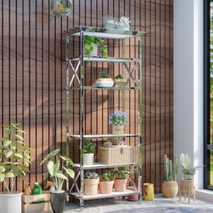 6 Tier Plant Stand Shelf Stainless Steel Display Rack Indoor Storage