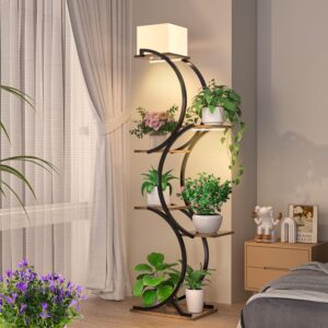 6 Tier Plant Stand with Grow Lights Tall Metal S Shelf