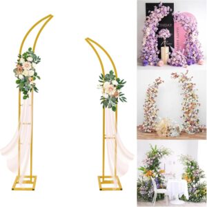 Gold Curved Wedding Arch Stand Metal Backdrop Frame Party Decor