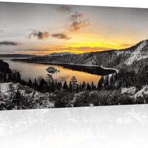 Large Canvas Wall Art Lake Tahoe Sunrise Landscape Framed Panorama