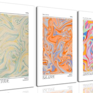 Abstract Gradient Wall Art Aura Canvas Retro Colorful Aesthetic Decor