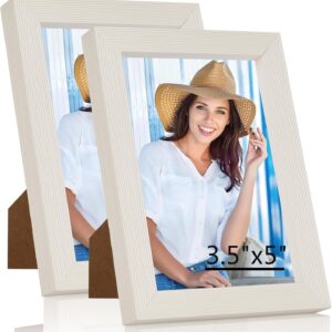 3.5x5 Picture Frame Set White Wall or Tabletop Display