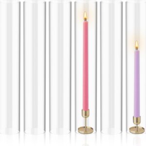 6 Pack Hurricane Candle Holders Tall Glass Cylinder Vases Decor