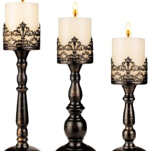 Vintage Gothic Candle Holder Set for Table Centerpiece Decor