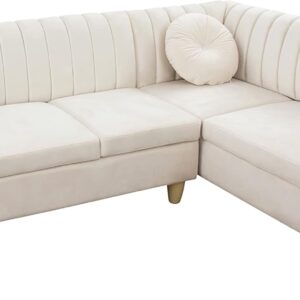 Modular Sectional Sofa Set with Chaise Flannel Upholstered Couch
