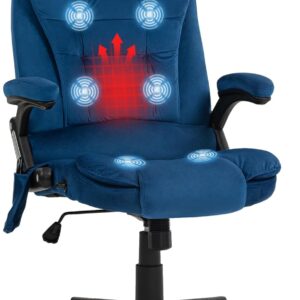 Executive Office Chair Massage Heated Lumbar Velvet Reclining Desk Chair