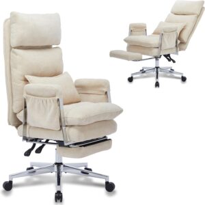 Big and Tall Ergonomic Office Chair Fabric Reclining Footrest Lumbar