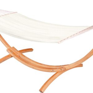 Outdoor Hammock with Wooden Stand Spreader Bar Heavy Duty Patio
