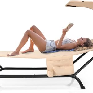 Outdoor Hammock with Stand Canopy Adjustable Heavy Duty Patio Bed