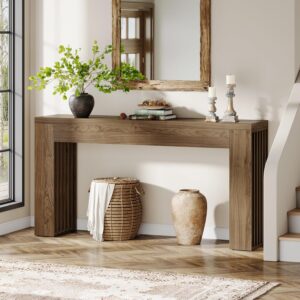 59 Inch Wooden Console Table Rustic Sofa Table Entryway Hallway
