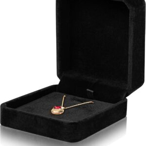 Single Velvet Necklace and Pendant Gift Box — 2.8"x2.8"x1.6", Available in Multiple Colors