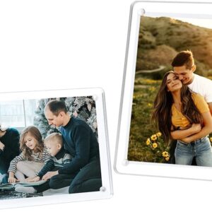 Minimalist Clear Acrylic Magnetic Picture Frame — Horizontal or Vertical Display, No Screws Needed