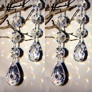30-Piece Clear Acrylic Crystal Hanging Prisms and Garland Beads — Trees, Chandeliers, and Centerpieces
